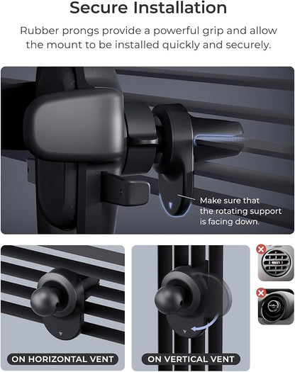 iOttie Easy One Touch Advanced Air Vent Car Phone Mount - Universal Cell Phone Holder for iPhone, Google, Samsung, Moto, LG, and All Other Smartphones