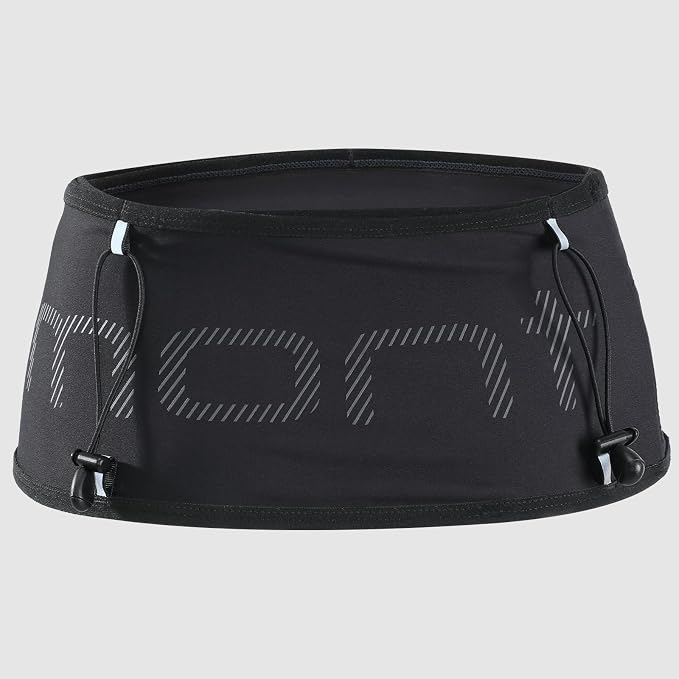 Haimont Running Belt Waist Pack, Ultra Comfortable Fanny Pack, Adjustable Moisture Wicking Waist Storage Belt Bag for Trail Run, Men and Women, Black, M