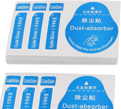 uxcell 50pcs Dust Removal Stickers, Computer Cellphone Tablet Screen Cleaning Decals, 8 x 5cm Laptop Absorber LCD Dusting Stickers Tools for Cell Phone Tempered Glass Screen Film