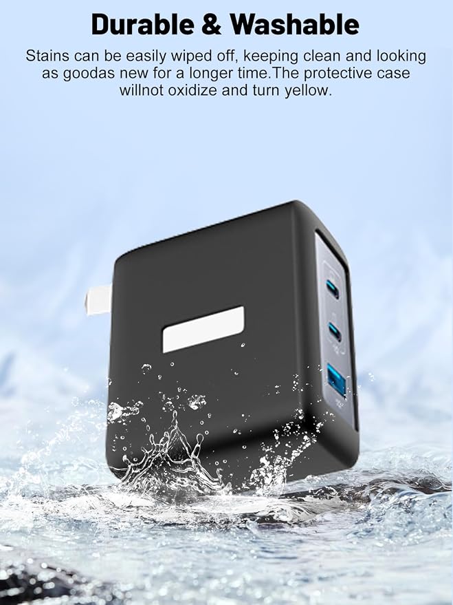 Silicone Protective Case for Anker Nano 100W USB-C Charger , Full-Body Protective Cover with Precise Cutouts, Shockproof Dustproof Charging Block Protector Sleeve & Scratch-Resistant Sleeve (Black)