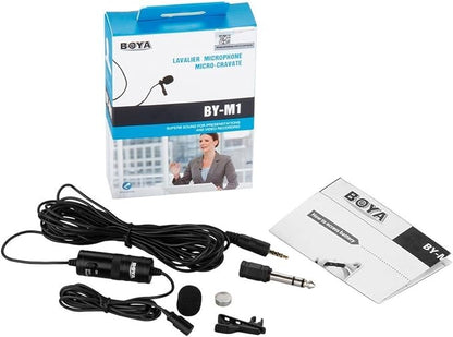 BOYA by M1 Collar Microphone for Smartphones Canon Nikon DSLR Cameras Camcorders Audio Recorder PC