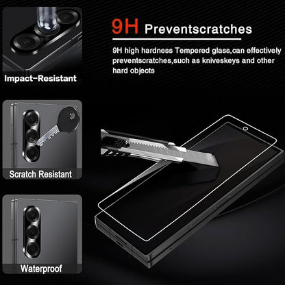 Milomdoi 9 in 1 Screen Protector for Samsung Galaxy Z Fold 7, 3 Inside Flexible Film + 3 Front Tempered Glass + 3 Camera Lens Protector Accessories with Installation Frame, No Bubbles