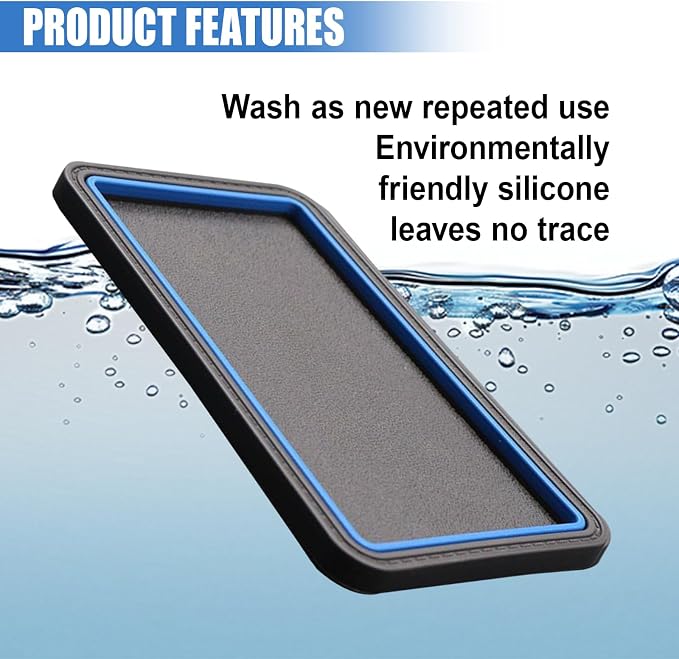Car Dashboard Anti-Slip Grip Mat, Cell Phone Holder Gel Pad, Multifunctional Dashboard Sticky Pad, Universal Vehicle Interior Accessories for GPS, Keychains, Sunglasses (Blue)