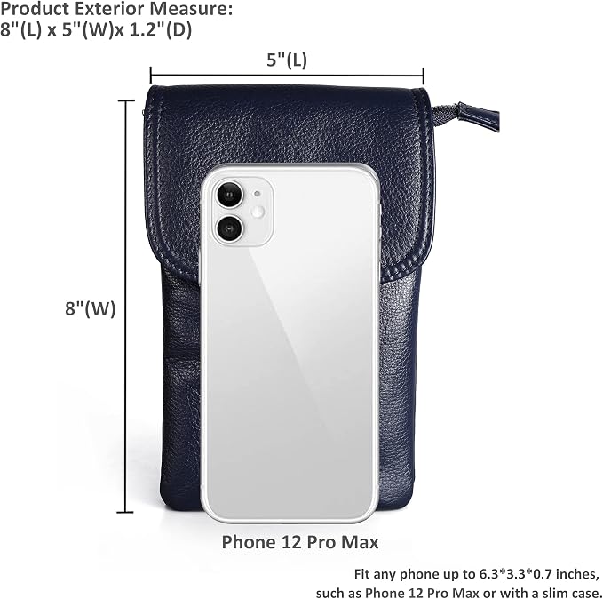befen Genuine Leather Small Crossbody Bags for Women Cell Phone Bag Cross Body Purses,Silver Zipper