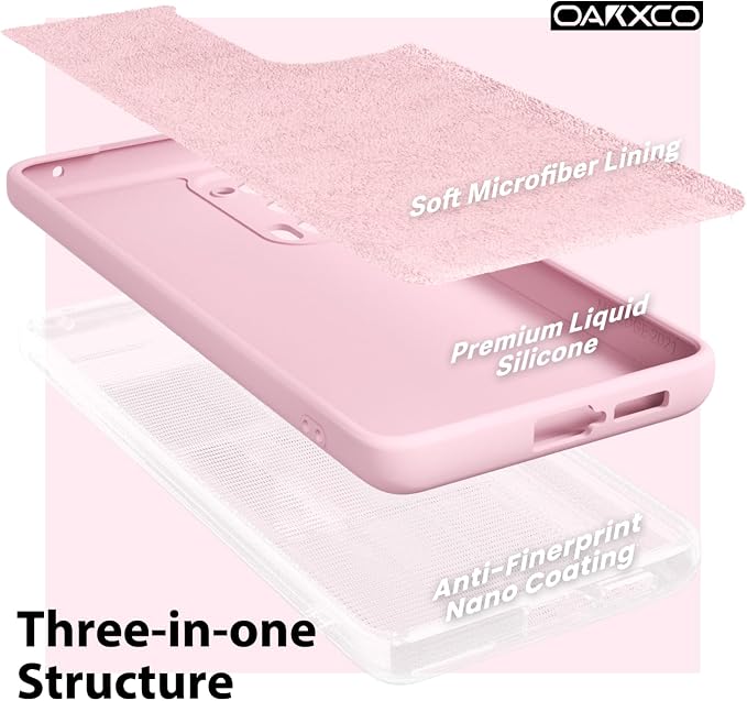 oakxco for Motorola Moto Edge 2021/Edge 2021 5G UW Phone Case Liquid Silicone, Thin Slim Soft Rubber Gel TPU Plain Simple Cover for Women, Matte Solid Color, Pink Sand