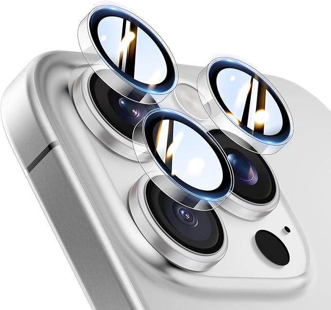 TOCOL for iPhone 15 Pro Max Camera Lens Protector/iPhone 15 Pro Camera Lens Protector Tempered Glass HD Individual Scratch Resistant Cover Accessories Case Friendly 2 Pack（Clear）