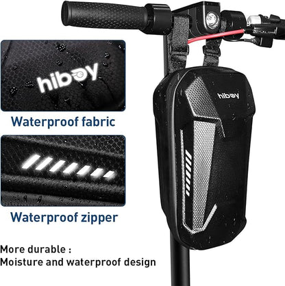 Hiboy Scooter Storage Bag, 3L/4L Large Capacity Scooter Handlebar Bag, Front Hanging Bag for Electric Scooter/Electric Bike, for Carrying Chargers, Phone, Keys with Waterproof Hardshell EVA Material