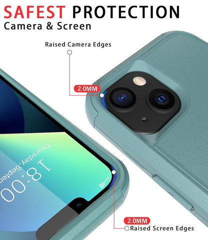 Diverbox for iPhone 13 Case [Shockproof] [Dropproof] [Dust-Proof],Heavy Duty Protection Phone Case Cover for Apple iPhone 13 (Pine Green)