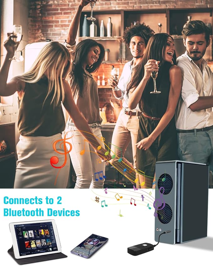 Golvery Upgraded Bluetooth 5.4 Receiver for Speaker, Wireless Audio Adapter for Home Audio Car Stereo with 3.5mm RCA Jack, 20 Hours Playtime, Dual Connection to 2 Phones, Easy Control ON/Off Slider