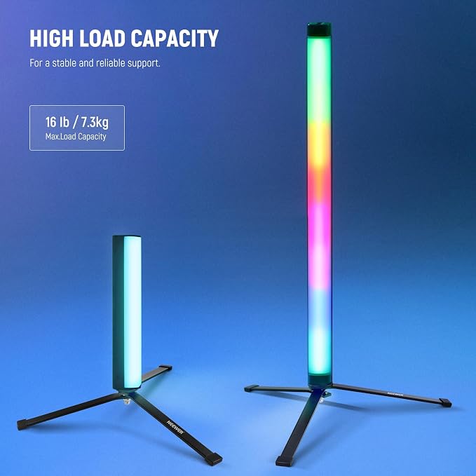 NEEWER Metal Mini Tripod Base for TL120C TL60 CL124 Tube Light Wand Stick, Extra Stable Foldable Handheld Tripod Legs Feet Tabletop Light Stand with 1/4" Screw, Silicone Pad, 3"/8cm Low Angle, CTN5