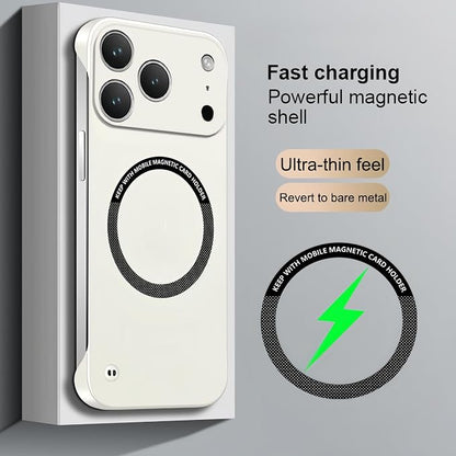 Frameless Magnetic Series Designed for iPhone 17/16/15/14/13 Pro Max Case, Shockproof Phone Cover for iPhone 17 Pro Compatible with MagSafe, Lightweight Minimalist (for iPhone13Promax,Orange)