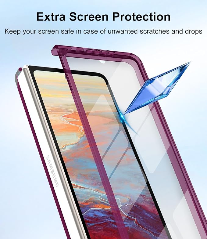 Btscase for Samsung Galaxy Z Fold 5 Case,Built in Front Screen Protector,Gold Glitter Marble Pattern Hard PC Slim Shockproof Full Body Drop Protective Case for Galaxy Z Fold 5 5G, Wine Red