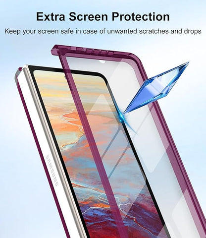 Btscase for Samsung Galaxy Z Fold 5 Case,Built in Front Screen Protector,Gold Glitter Marble Pattern Hard PC Slim Shockproof Full Body Drop Protective Case for Galaxy Z Fold 5 5G, Wine Red