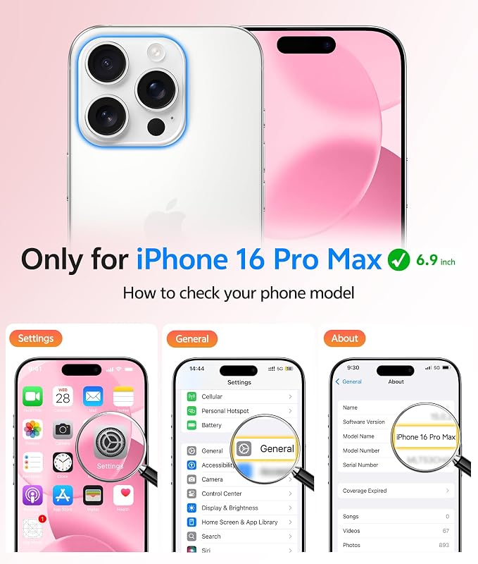 FNTCASE for iPhone 16 Pro Max Case: [Compatible with Magsafe] Translucent Matte Cases with [Full Camera Protection] [Screen Protector] Military Grade Shockproof Protective Phone Cover - Light Pink
