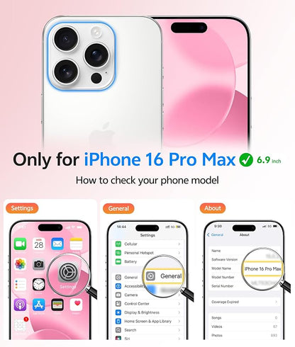 FNTCASE for iPhone 16 Pro Max Case: [Compatible with Magsafe] Translucent Matte Cases with [Full Camera Protection] [Screen Protector] Military Grade Shockproof Protective Phone Cover - Light Pink