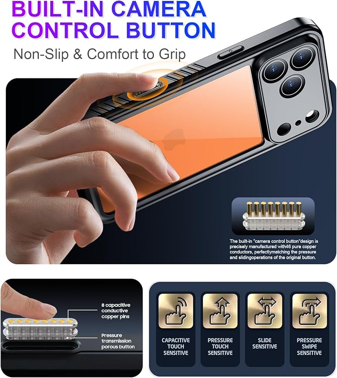 Temdan Compatible with iPhone 17 Pro Max Case,Waterproof Built-in Screen & Camera Protector IP68 Underwater Full Body 17FT Military Dropproof Shockproof Phone Case 6.9"-Black/Clear