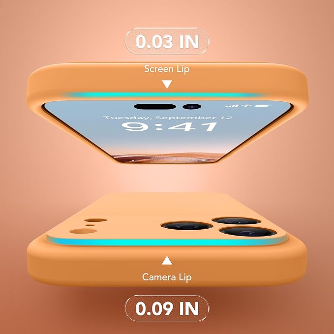 Magnetic for iPhone 17 Pro Max Case, Compatible with MagSafe, [Full Camera Protection][Screen Protector] Silicone Shockproof Protective Phone Case for iPhone 17 Pro Max 6.9", Cantaloupe