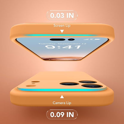 Magnetic for iPhone 17 Pro Max Case, Compatible with MagSafe, [Full Camera Protection][Screen Protector] Silicone Shockproof Protective Phone Case for iPhone 17 Pro Max 6.9", Cantaloupe