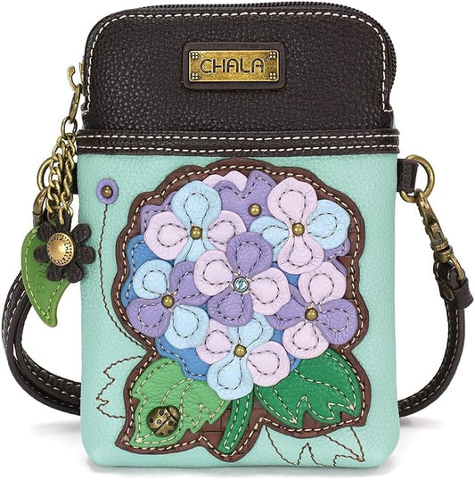 CHALA Plant Life Collection Cell Phone Crossbody Purse-Women PU Leather/Canvas Multicolor Handbag with Adjustable Strap
