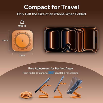 5-in-1 Wireless Charger for MagSafe, AC ISLAND Portable Travel Charging Station, 35W Max Fast Foldable Magnetic Stand, Evolved for iPhone 17-12 & Air Series, Apple Watch, AirPods (with 35W Adapter)