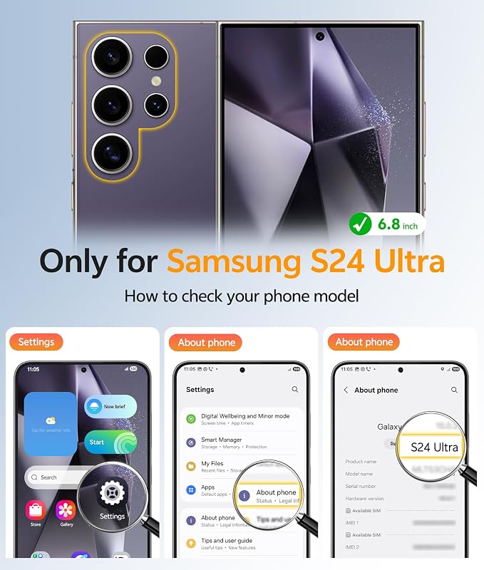 FNTCASE for Samsung Galaxy S24 Ultra Case, Compatible with Magsafe | Screen Protector, Full Camera Protection, Translucent Matte, 14FT Military Grade Drop Proof, Protective Phone Cover