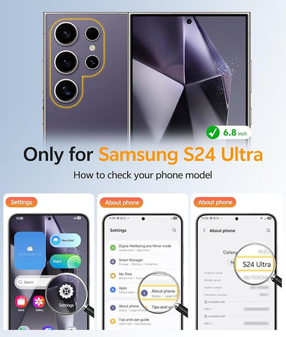 FNTCASE for Samsung Galaxy S24 Ultra Case, Compatible with Magsafe | Screen Protector, Full Camera Protection, Translucent Matte, 14FT Military Grade Drop Proof, Protective Phone Cover