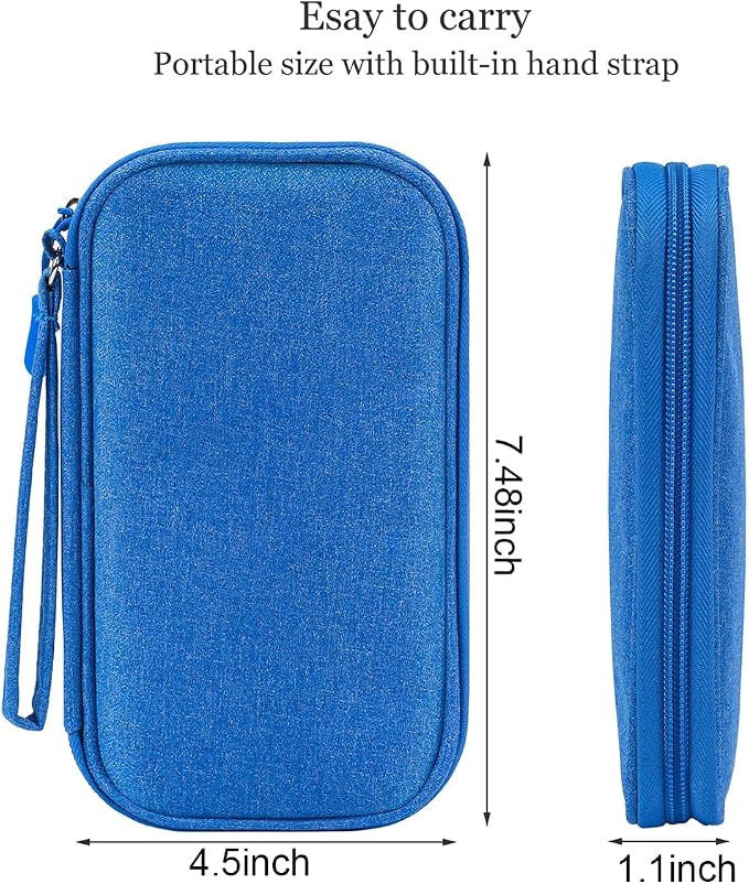 CAAORDKSO Travel Cord Organizer - Electronics Organizer Case, Cable Organizer Bag Pouch Waterproof Portable Accessories Case for Cord, Charger, Phone, Power Bank, Earphone (Blue)