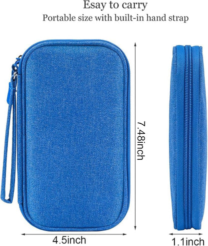 CAAORDKSO Travel Cord Organizer - Electronics Organizer Case, Cable Organizer Bag Pouch Waterproof Portable Accessories Case for Cord, Charger, Phone, Power Bank, Earphone (Blue)