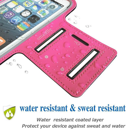 Arm Phone Holder for Running, Armband Cellphone for iPhone 15 14 13 12 11 Pro Max/XR/8 7 6s Plus, for Galaxy A/S/Note Up to 6.9’’, for Exercise Gym Fitness Sports Gear -Pink