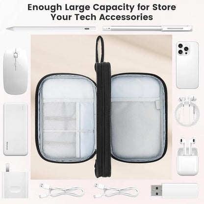 Skycase Tech Pouch - Lightweight Electronics Organizer Travel Case - Double Layers Cable Organizer - All-in-One Storage Bag for Charger, Cord, Phone, Flash Drive, Essentials - XL