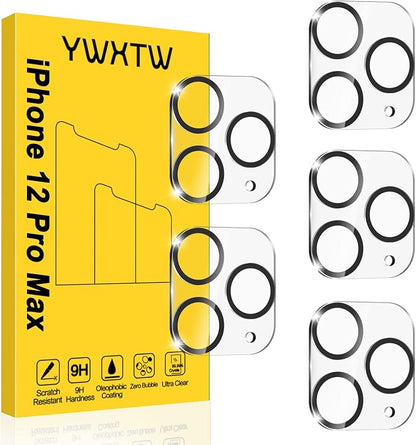 YWXTW [5 Pack Camera Lens Protector Compatible with iPhone 12 Pro Max 6.7" Tempered Glass, [Night Shooting Mode] Case Friendly, High Definition