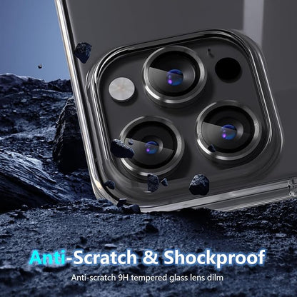 AFARER for iPhone 16 Pro/iPhone 16 Pro Max Camera Lens Protector, [Scratch Resistant] Shatterproof Protector Cover, Ultra-tough HD Individual Lens Protectors, Black,1 Set