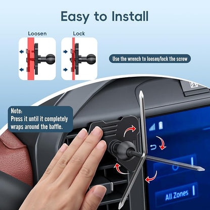 Car Vent Wireless Charger Magnetic Phone Mount Compatible with 2021-2025 Ford F-150, 2023-2025 Super Duty F250/F350/F450, Metal Phone Holder Cradles Bracket Stand for All Smartphones (No Socket Arm)