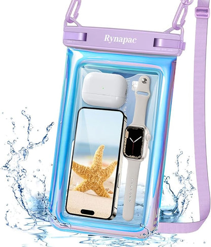 [Up to 10''] Waterproof Phone Pouch Floating, IPX8 Underwater Cell Phone Holder with Lanyard for iPhone 17 16 15 14 Pro Max, Galaxy S25 S24 S23 Ultra, Beach Cruise Ship Essentials Travel Must Haves