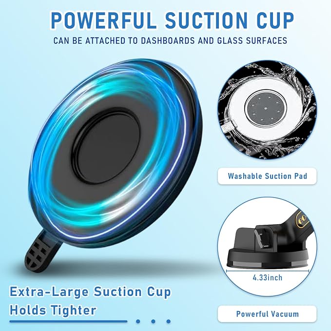 Truck Phone Holder Mount,Car Phone Holder,Dashboard Windshield Phone Holder 16.9 inch Long Arm,Super Suction Cup Compatible with Pickup Truck,Commercial Truck and All Phone