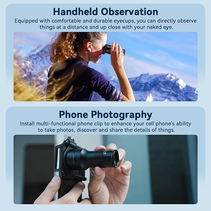 Evil eye 2 in 1 Phone Camera Lens Kit, 6X Telephoto Lens & 150mm Macro Lens with Universal Lens Clip, Phone Lens Attachment for iPhone and Andriod