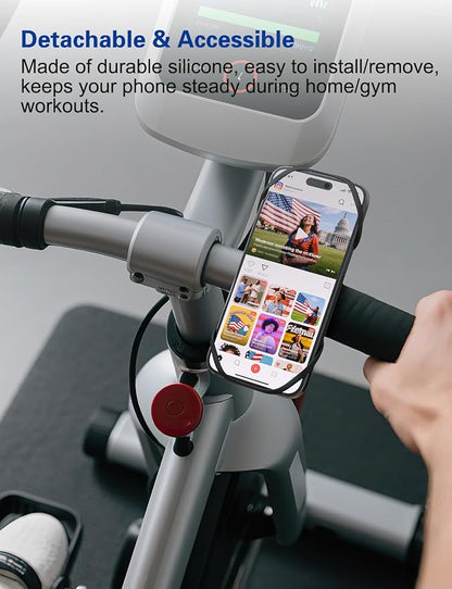 Bike Phone Holder, Motorcycle Cell Phone Mount- 360° Rotatable, Silicone Bicycle Phone Mount for Motorcycle Bicycle Scooter, for 15 Pro Max / 14/13, S10 and More 4.7-6.8" Phone