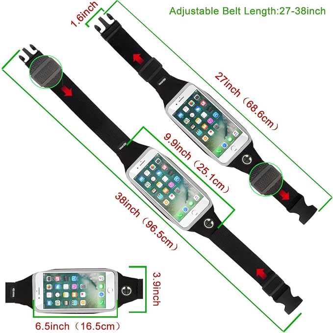 Fanny Pack Running Belt Waist Phone Holder/Bag Women & Men for iPhone 15 14 13 12 11 pro Max/Xs Max/XR/X/8/7/6s Plus, 6/SE, for Galaxy S/A/Note, Gym Workout Fitness Gear