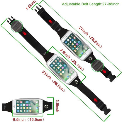 Fanny Pack Running Belt Waist Phone Holder/Bag Women & Men for iPhone 15 14 13 12 11 pro Max/Xs Max/XR/X/8/7/6s Plus, 6/SE, for Galaxy S/A/Note, Gym Workout Fitness Gear