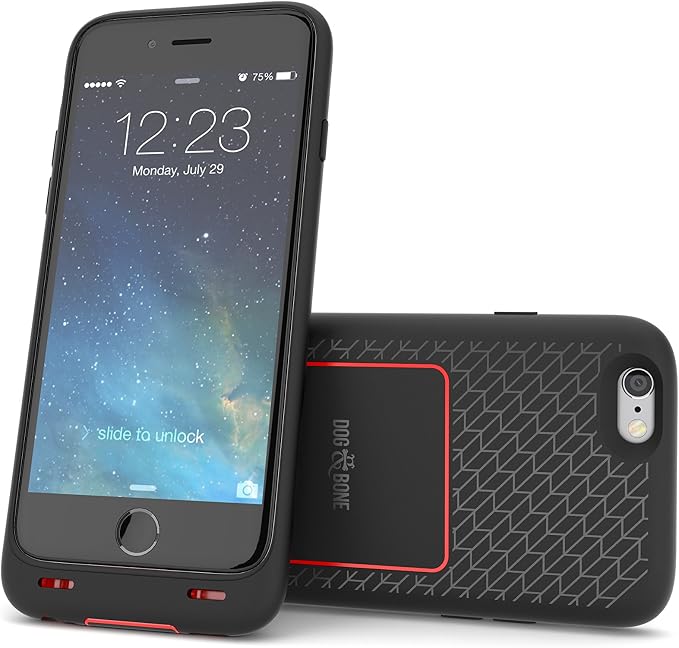 Dog & Bone Battery Charger Case for Apple iPhone 6 / 6S - Retail Packaging - Tread Red