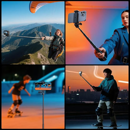 SmallRig Invisible Selfie Stick Tripod for Action Camera, 37.4in Extendable Pole with Phone Clamp for GoPro 13/12, for Insta360 X5/4/Ace Pro2, for DJI Osmo 360/Action 5 Pro/6, for AKASO & Phone - 5403
