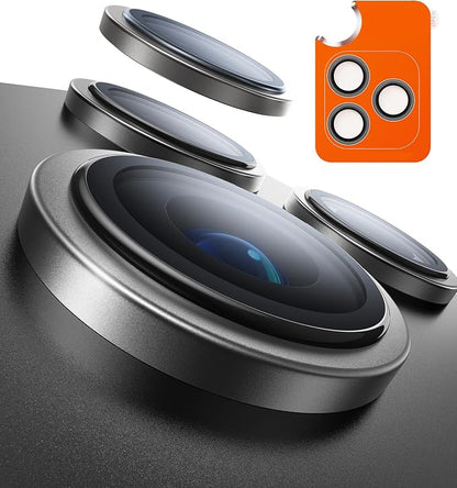 TORRAS 3-Year Ultimate Durability for iPhone 17 Pro Max/17 Pro Camera Lens Protector-1:1 Invisible Fit & Ultra Clarity, Military-Grade 9H+ Aerospace Glass Anti-Scratch Easy Installation,Gray