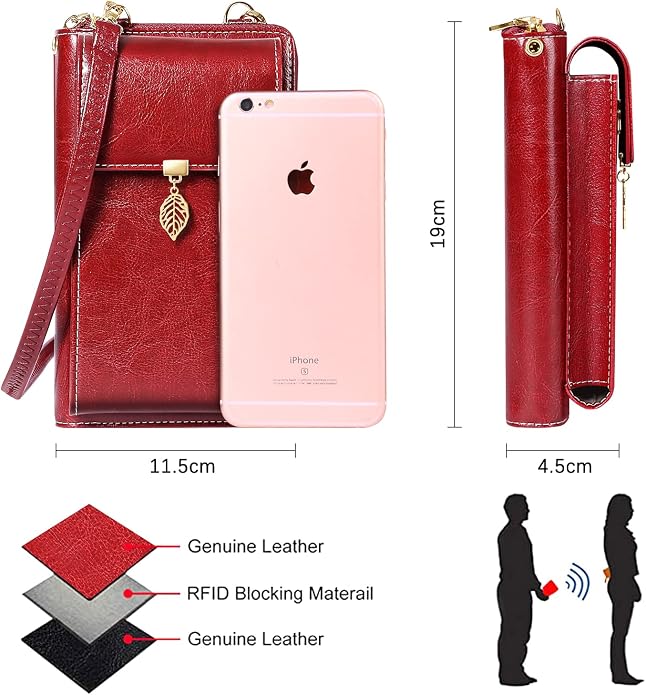 HUANLANG Small Crossbody Phone Bags for Women Leather Cell Phone Purse Wallet | Small, Cell Phone