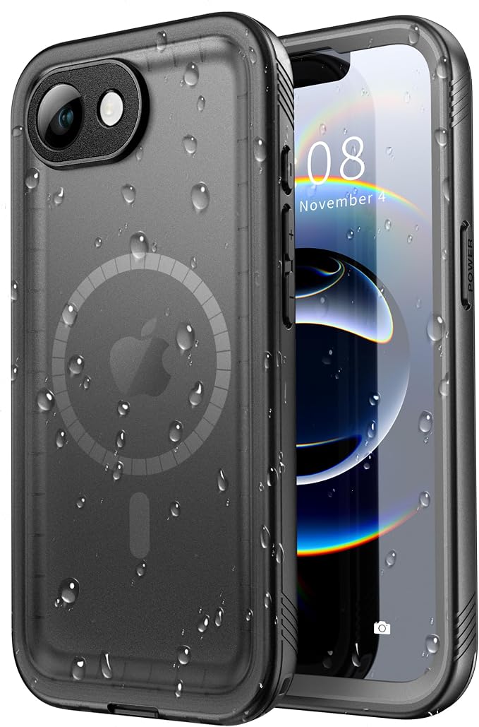 SPORTLINK for iPhone 16e/17e Case, IP68 Waterproof Military Protective Full Body Heavy Duty Shockproof 360 Sealed Dustproof with Camera Screen Protector Cover for i Phone 16 e 6.1" Mag/Black