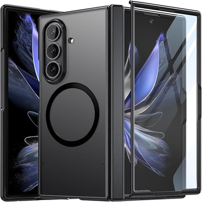 WRJ Magnetic for Samsung Galaxy Z Fold 7/Fold 8 Ultra Case,Black | Fit for Magsafe,Buit-in Screen Protector,Full Hinge Protection,Military Grade Drop Protection,Slim Shockproof Phone Case