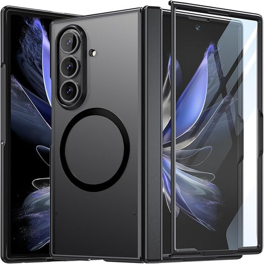 WRJ Magnetic for Samsung Galaxy Z Fold 7/Fold 8 Ultra Case,Black | Fit for Magsafe,Buit-in Screen Protector,Full Hinge Protection,Military Grade Drop Protection,Slim Shockproof Phone Case