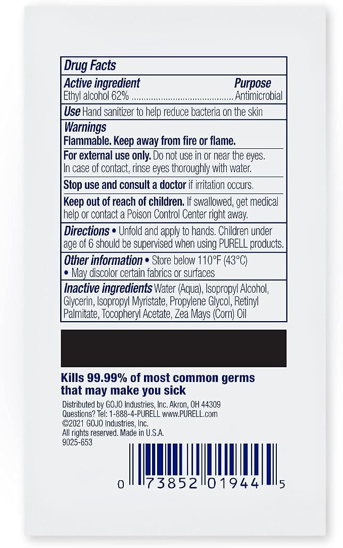 PURELL Cottony Soft Hand Sanitizing Wipes 1000 Individually Wrapped Hand Sanitizing Wipes in Bulk Packed Shipper - 9026-1M