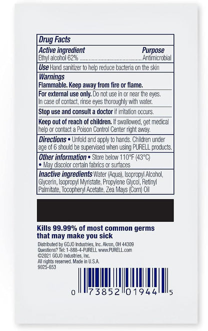 PURELL Cottony Soft Hand Sanitizing Wipes 1000 Individually Wrapped Hand Sanitizing Wipes in Bulk Packed Shipper - 9026-1M