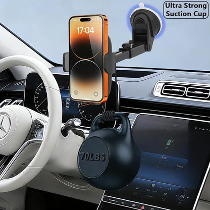 Car Phone Holder, [Ultra Strong Suction Cup] 360°Adjustable Phone Mount for Universal Car Windshield Compatible with iPhone 17 Pro Max and More Smartphones