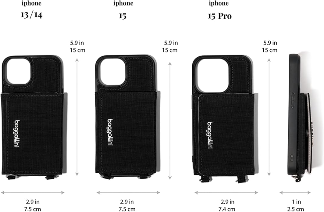 Baggallini On The Go iPhone Card Case Crossbody - Lightweight iPhone Case Designed for iPhone 13, iPhone 14, iPhone 15 and iPhone 15 Pro